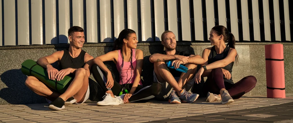 athletes hanging out