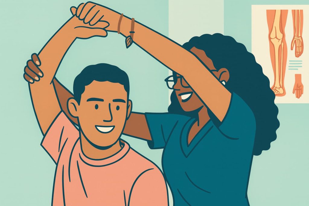 rotator cuff pt session illustration