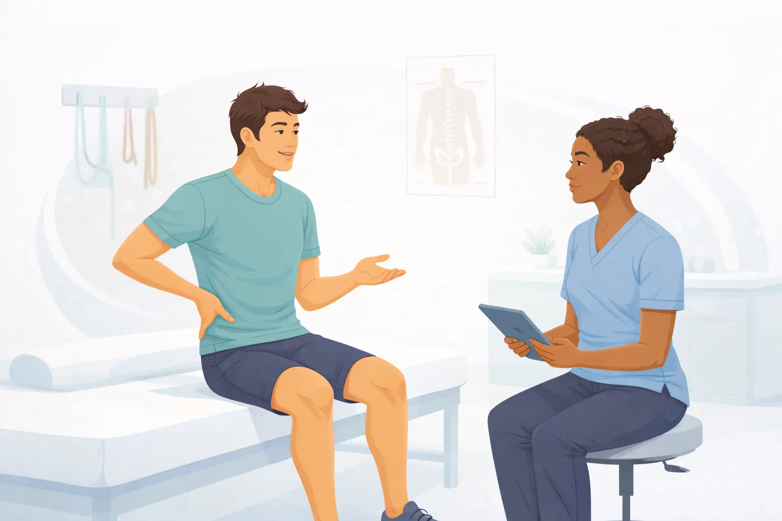 back pain pt session