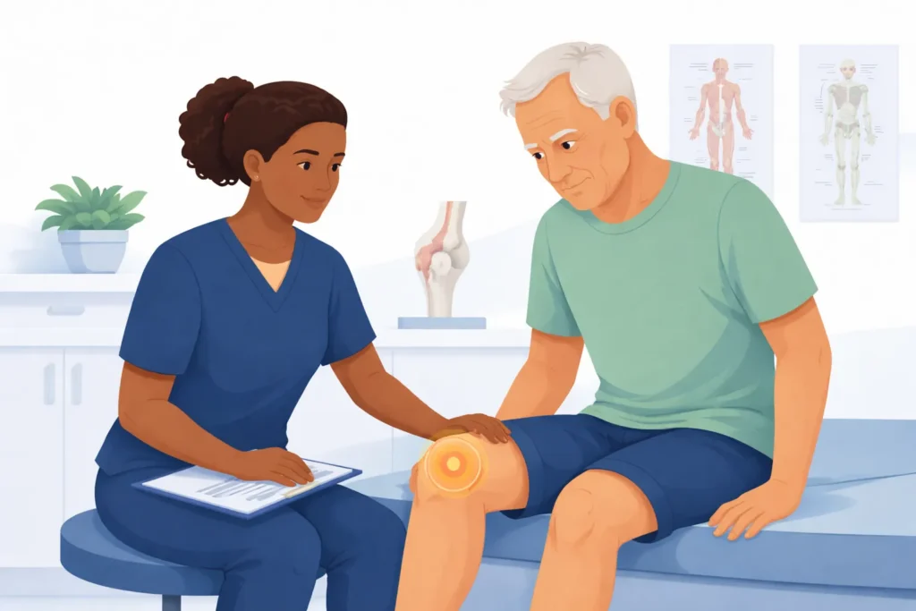 physical therapy evaluation on the knee