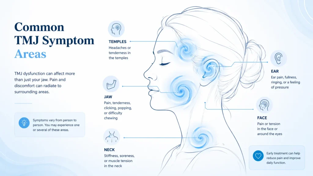tmj symptom areas