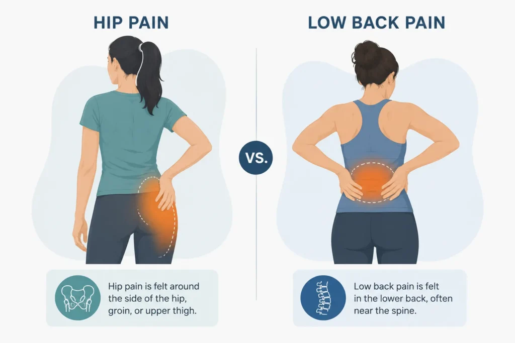 hip pain vs low back pain