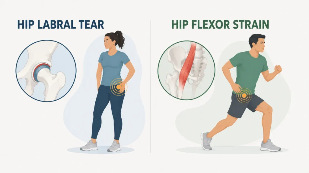 hip labral tear vs. hip flexor strain