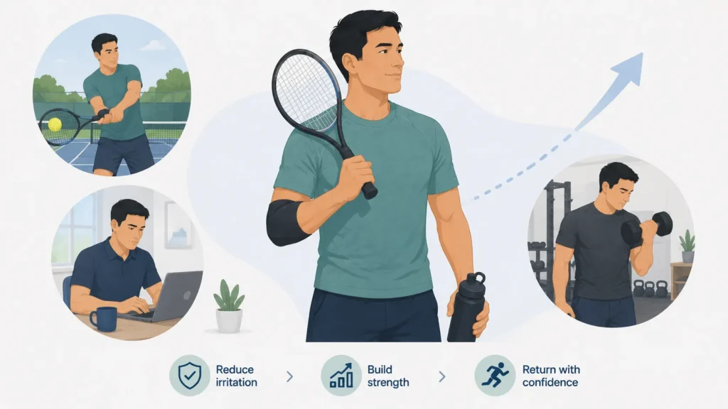 returning to tennis, work, or exercise