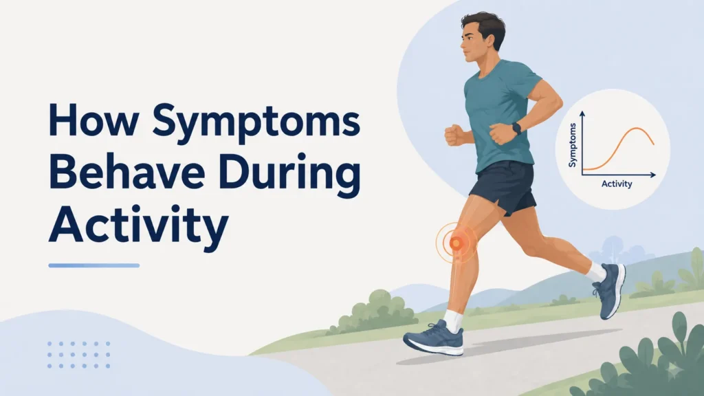 how symptoms behave during activity