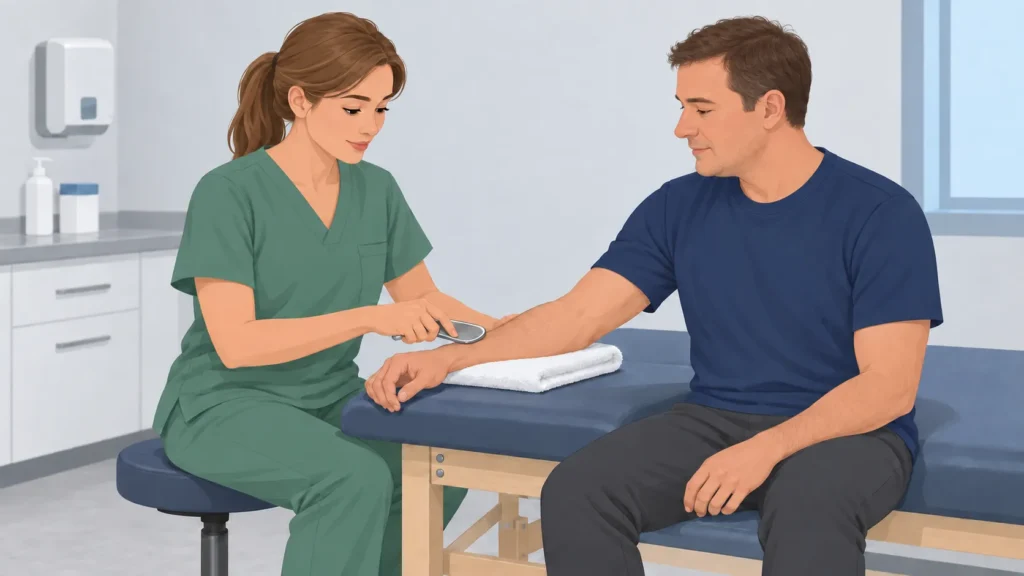 during iastm treatment