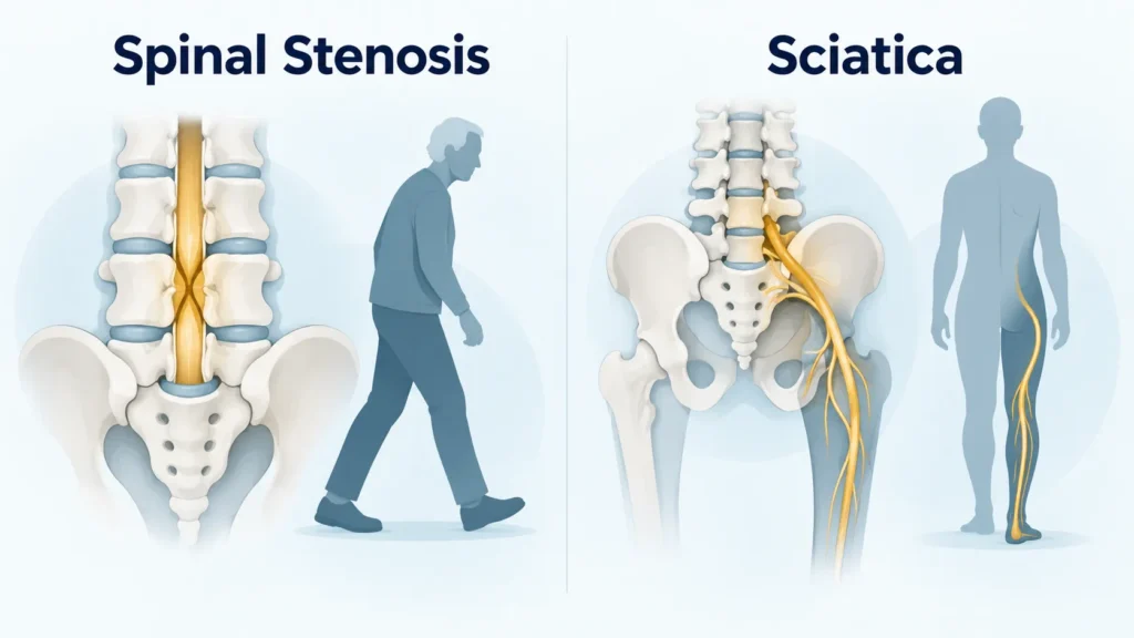 spinal stenosis vs. sciatica